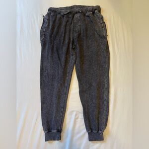 Men's Dark Gray Acid Wash Jogger Pants